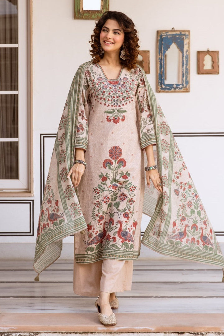 Karen oak cotton printed suit set