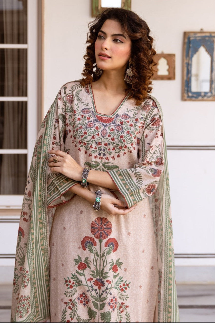 Karen oak cotton printed suit set