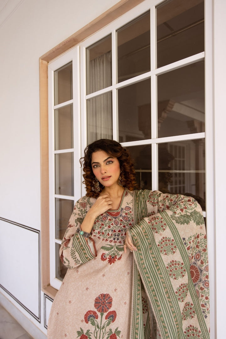 Karen oak cotton printed suit set