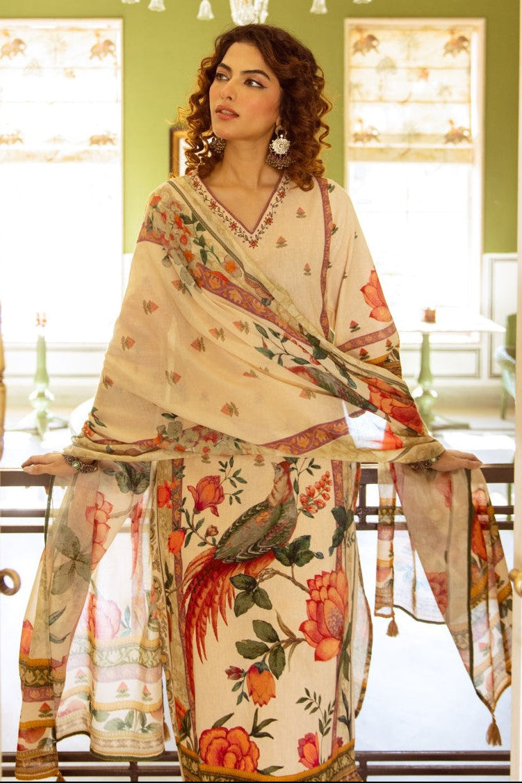 Karen bisque floral suit set