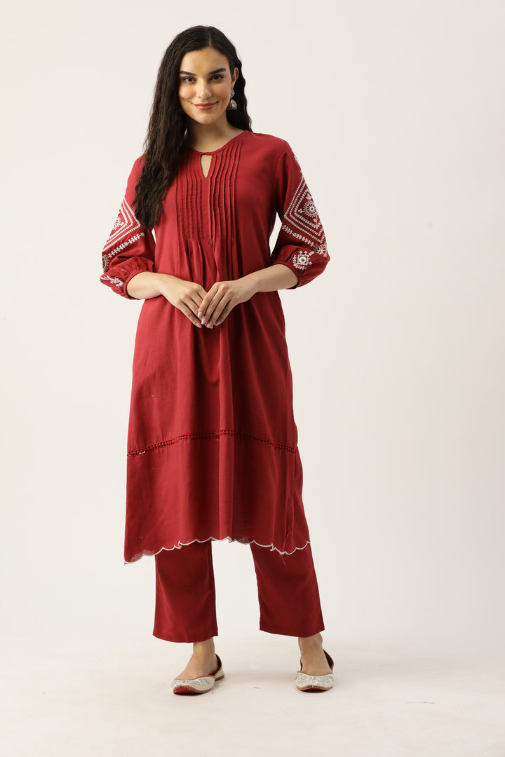 TUSHKI Carmine COTTON COMFY KURTA PANT SET