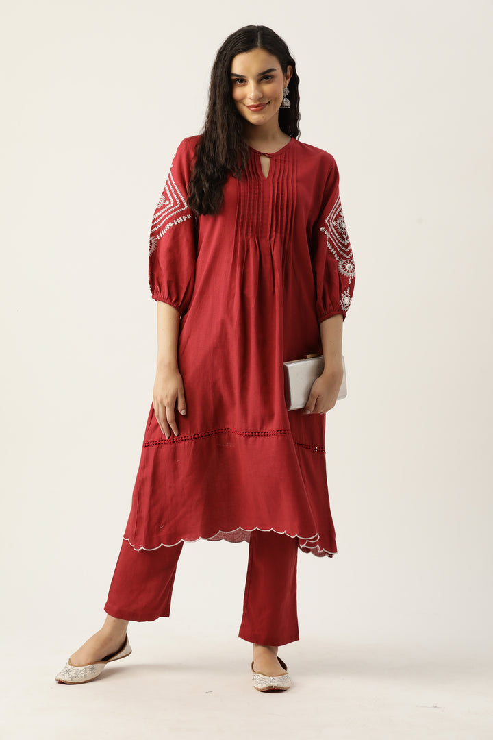 TUSHKI Carmine COTTON COMFY KURTA PANT SET