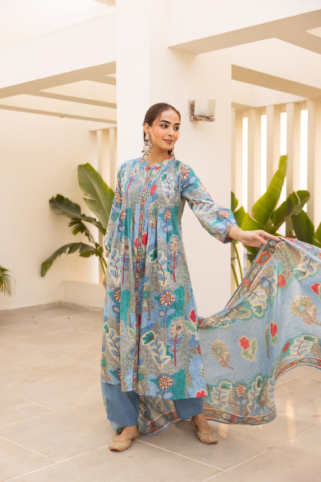 Karen Flax Cotton Suit Set