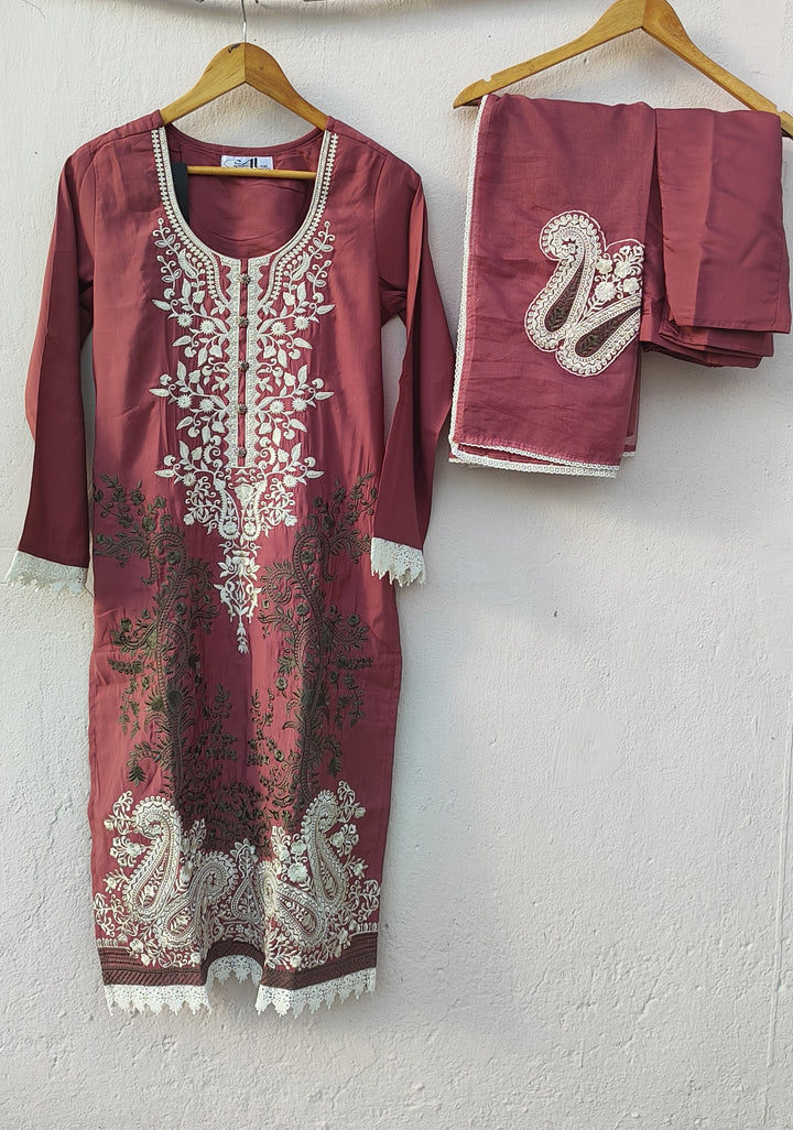 MUDRA RAISIN EMBROIDERY PAKISTANI SUIT SET