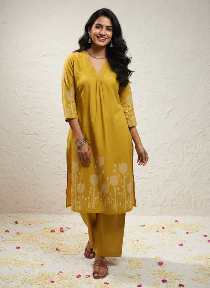 Krystle Amber Printed Kurta Pant Set