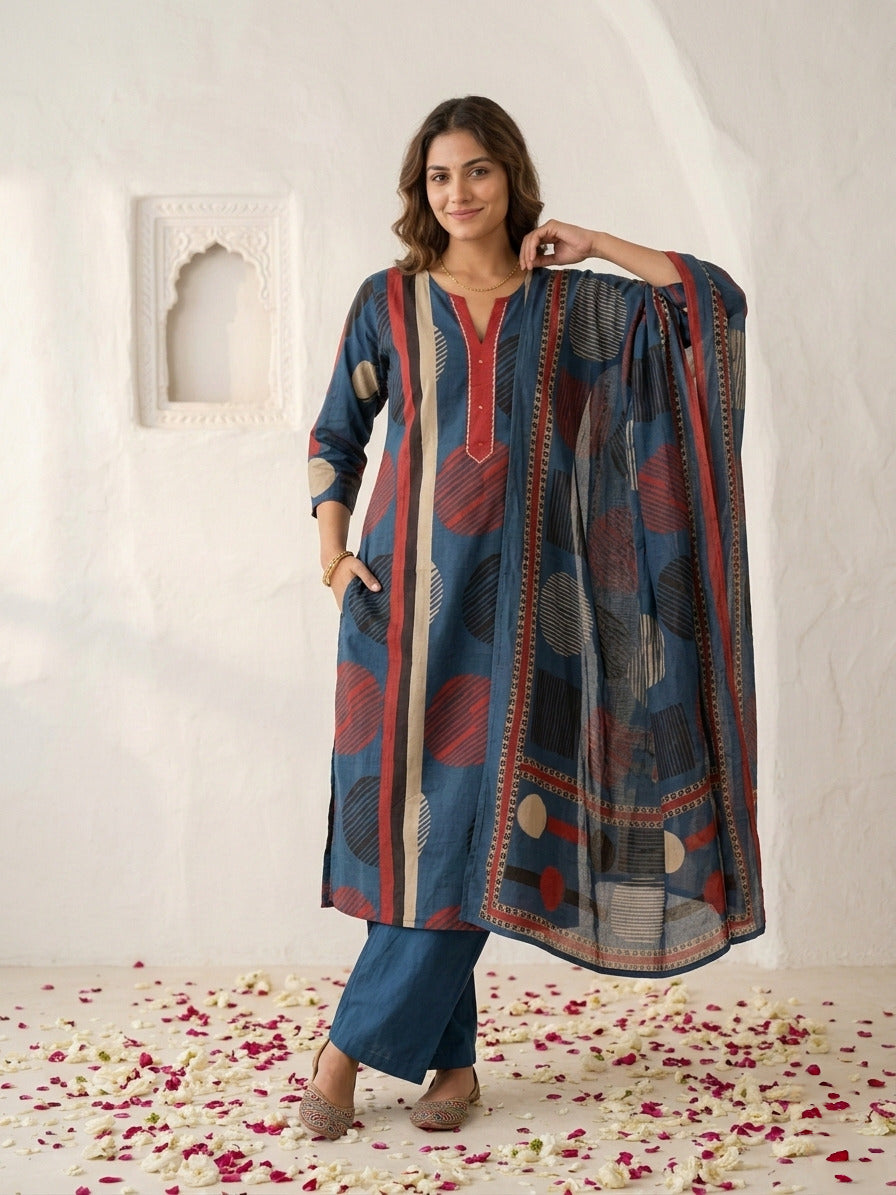 Swades trypan cotton suit set