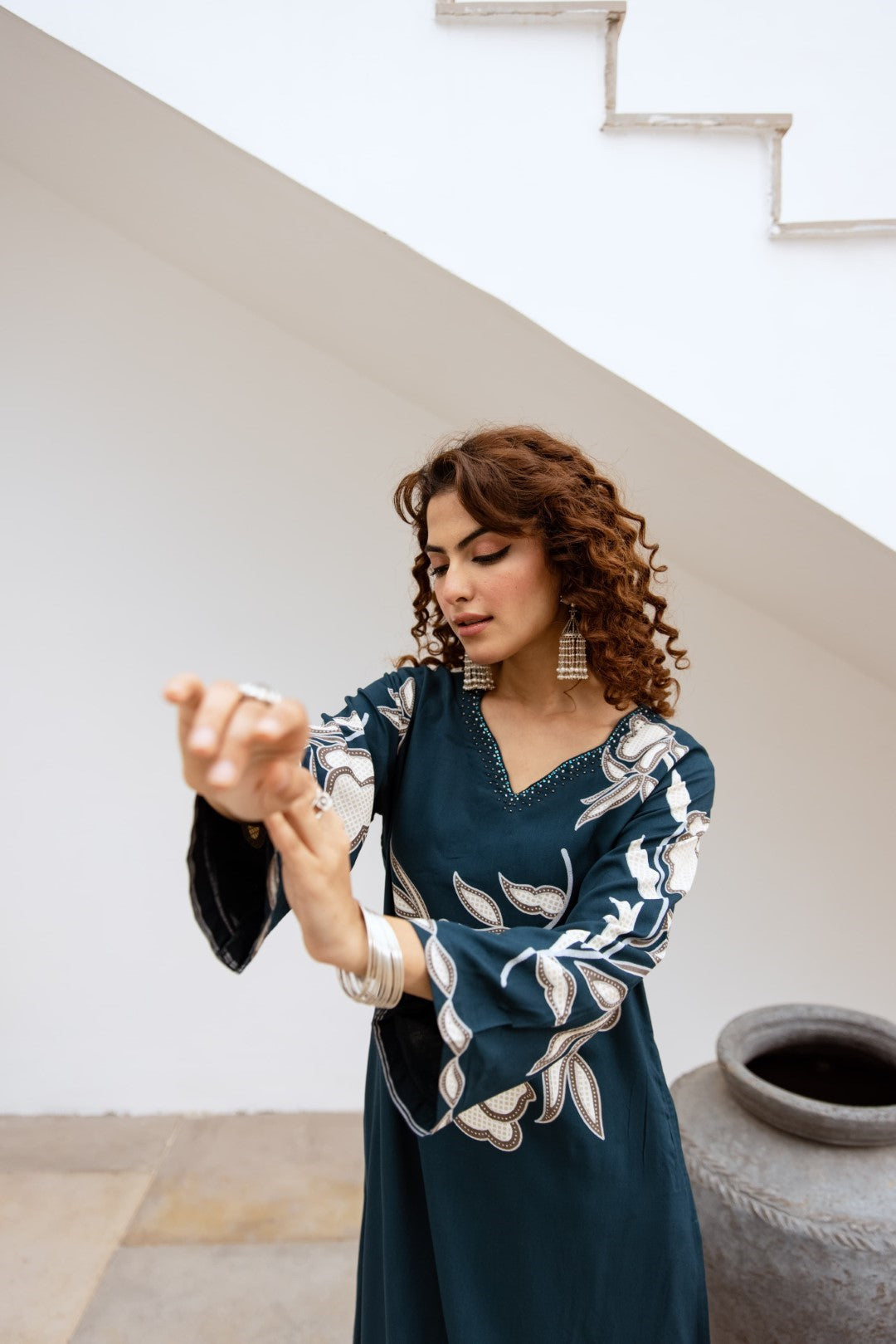 Sonpal azure printed kurta pant set