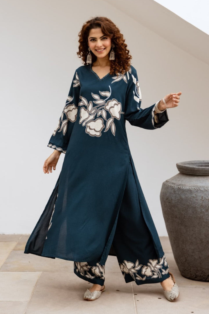 Sonpal azure printed kurta pant set