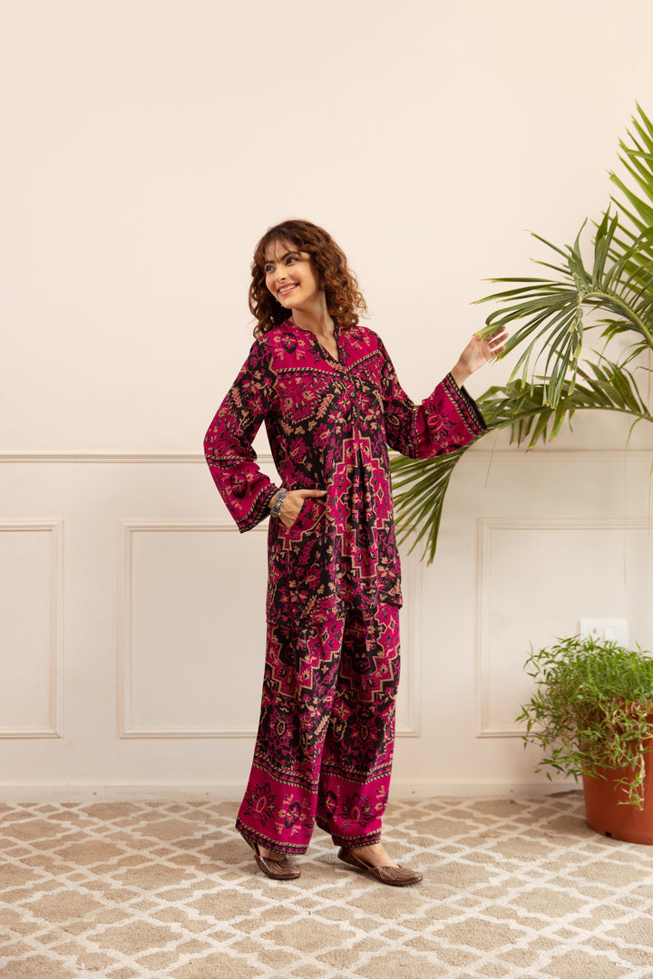 Kabool Sangria Printed Co-ord Set