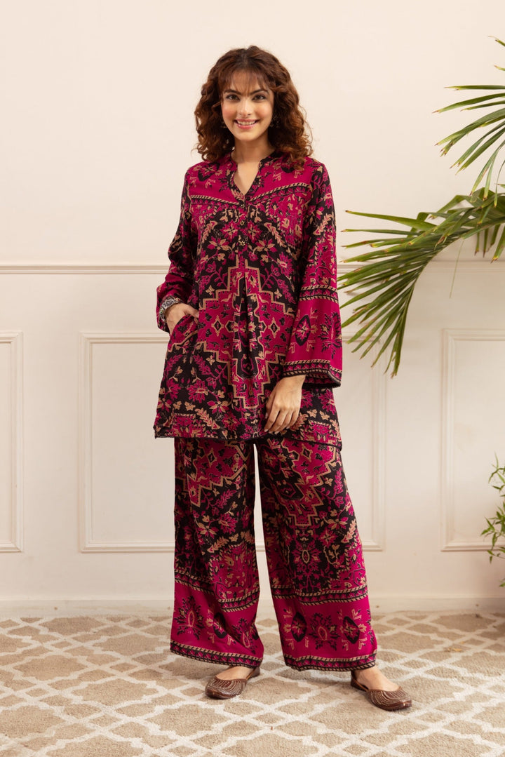 Kabool Sangria Printed Co-ord Set