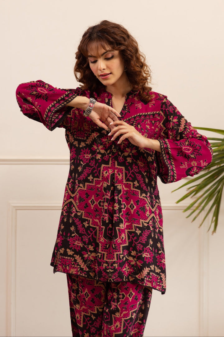 Kabool Sangria Printed Co-ord Set