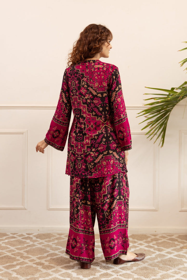 Kabool Sangria Printed Co-ord Set