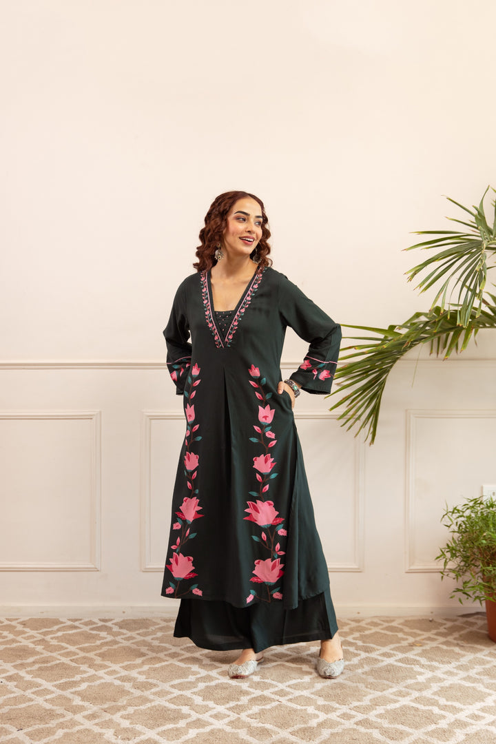 Sonpal Emerald printed kurta pant set