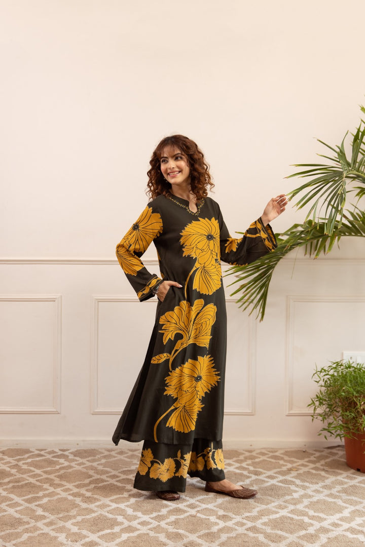 Sonpal sable printed kurta pant set