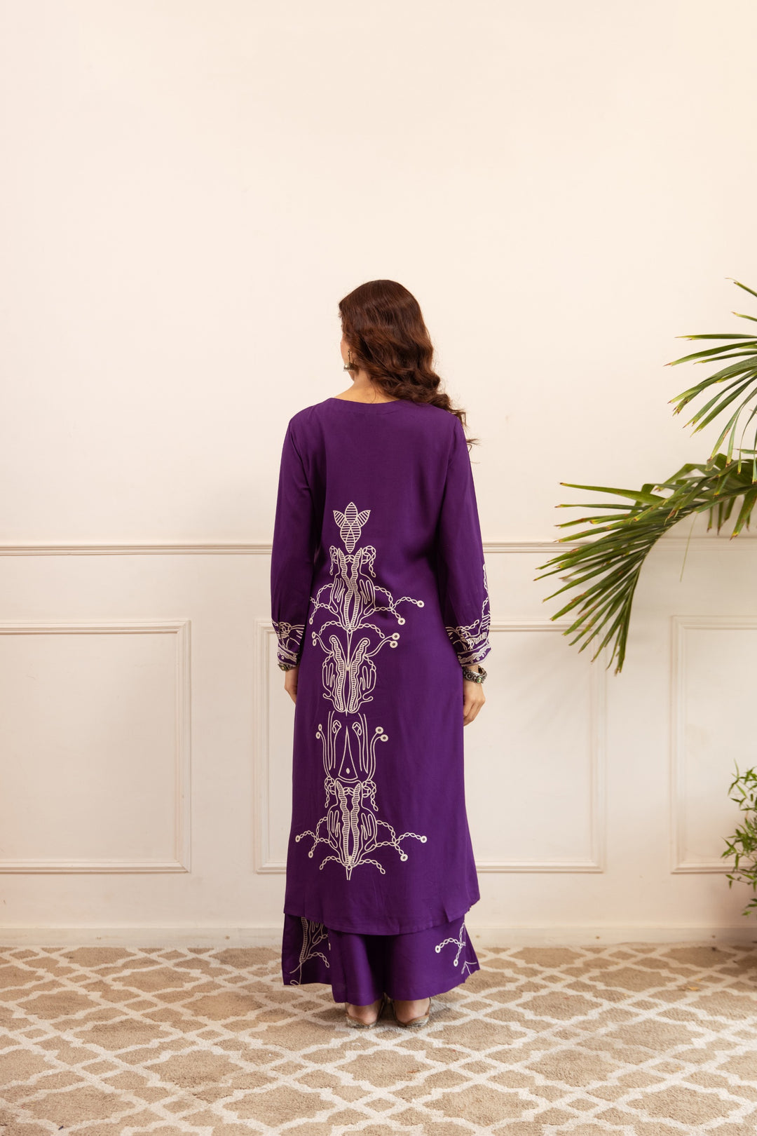 Kabool Periwinkle Printed Kurta pant set