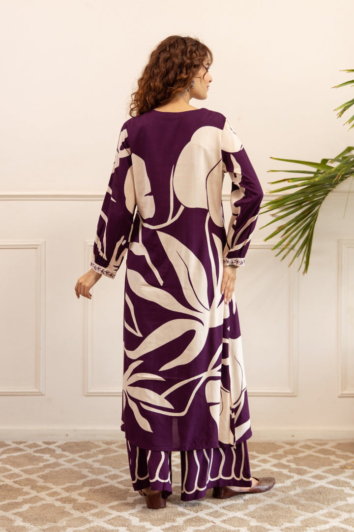 Kabool Gravel Printed Kurta Pant Set