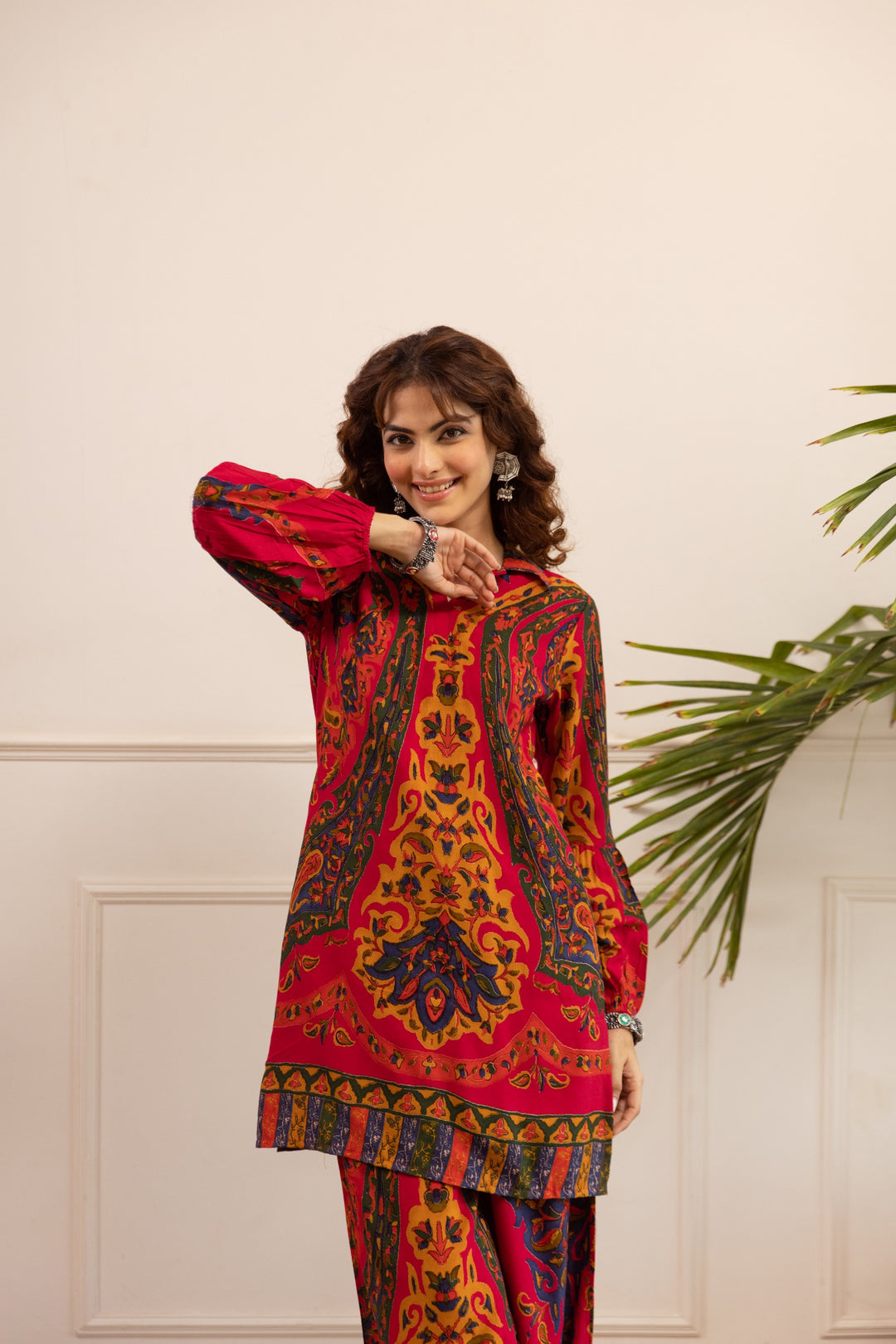 Kabool Berry Printed Cotton Co-ord Set