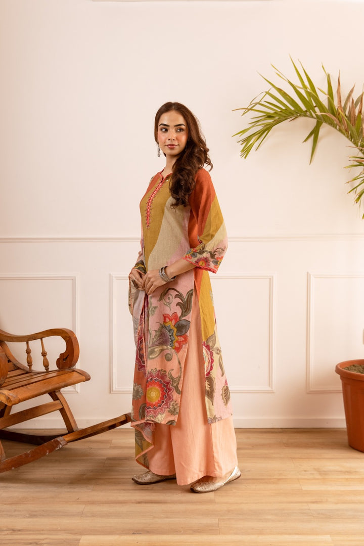 Karen Coral Cotton Suit Set