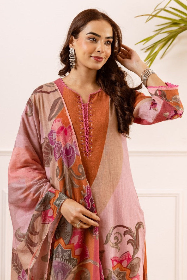 Karen Salmon Cotton Suit set