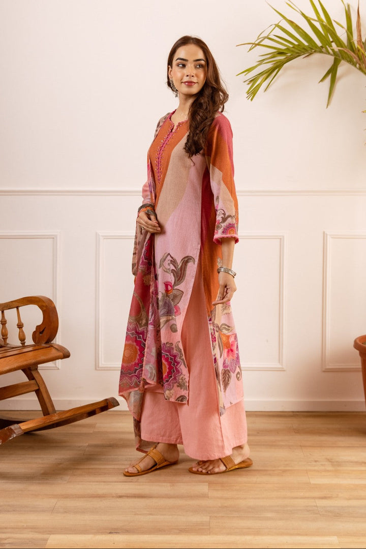 Karen Salmon Cotton Suit set