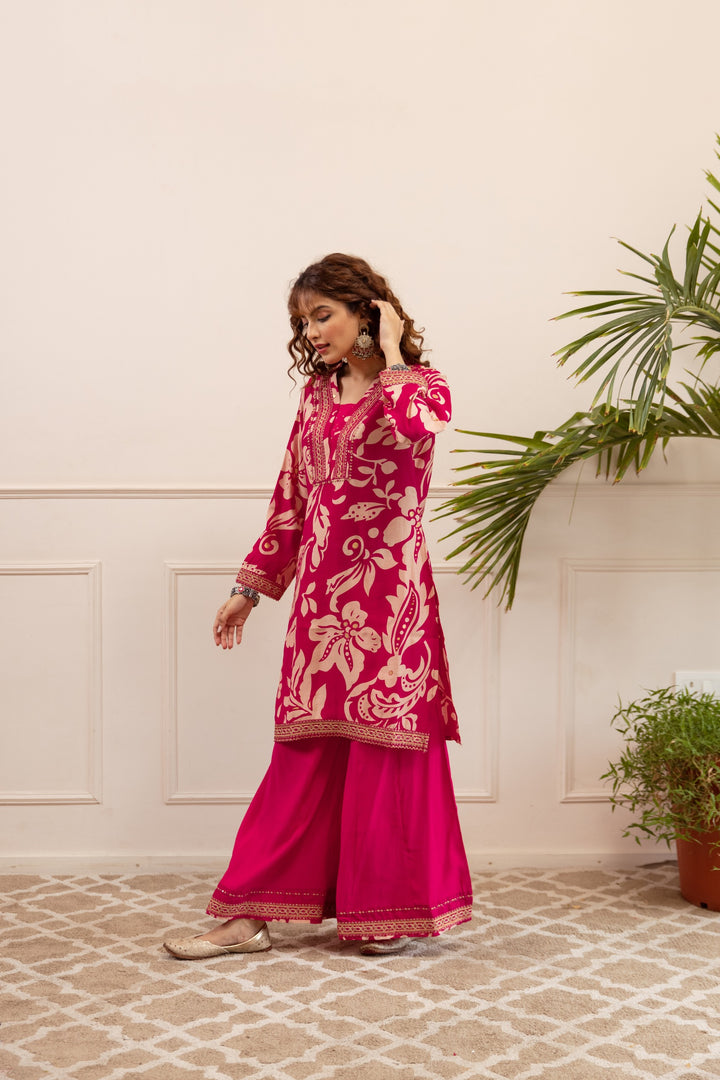 Kabool peony printed Co-ord set
