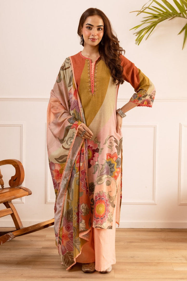 Karen Coral Cotton Suit Set