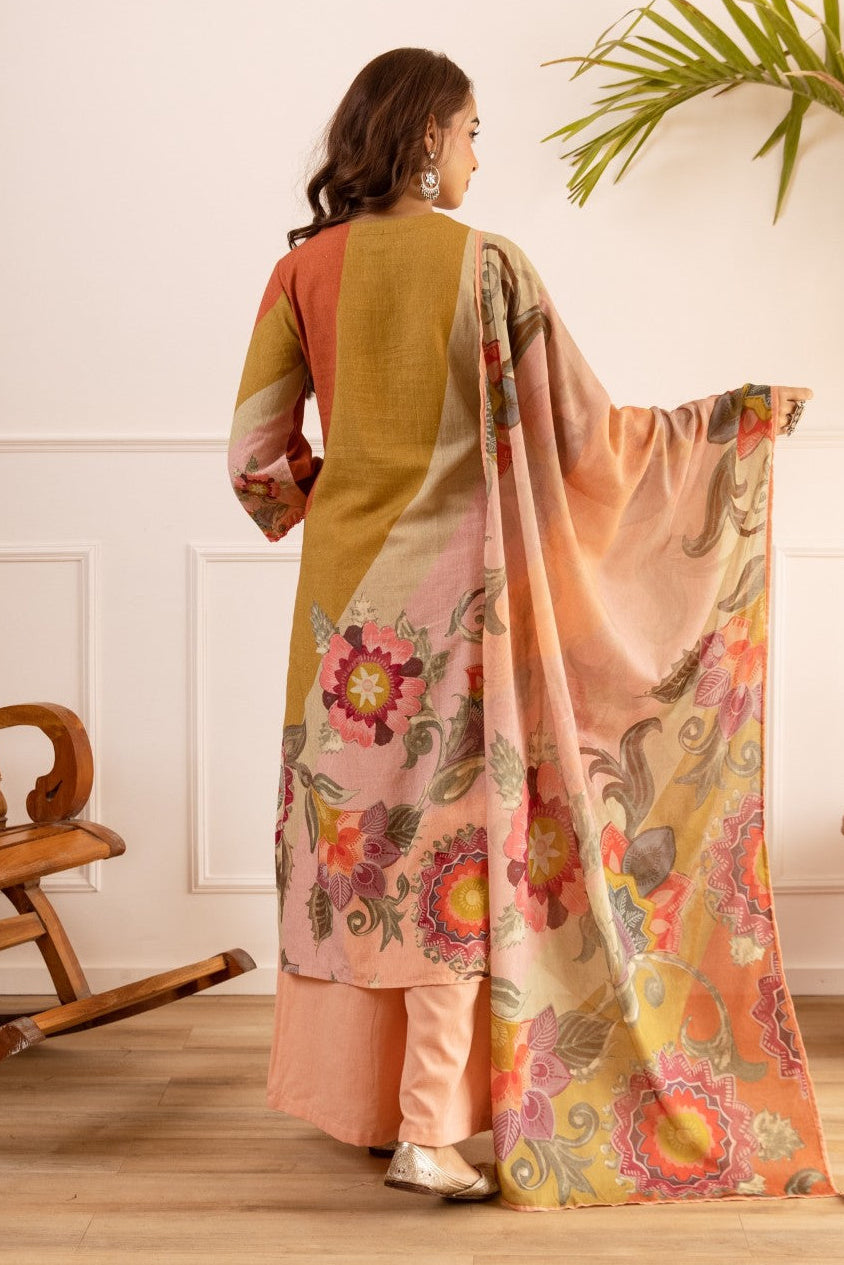 Karen Coral Cotton Suit Set