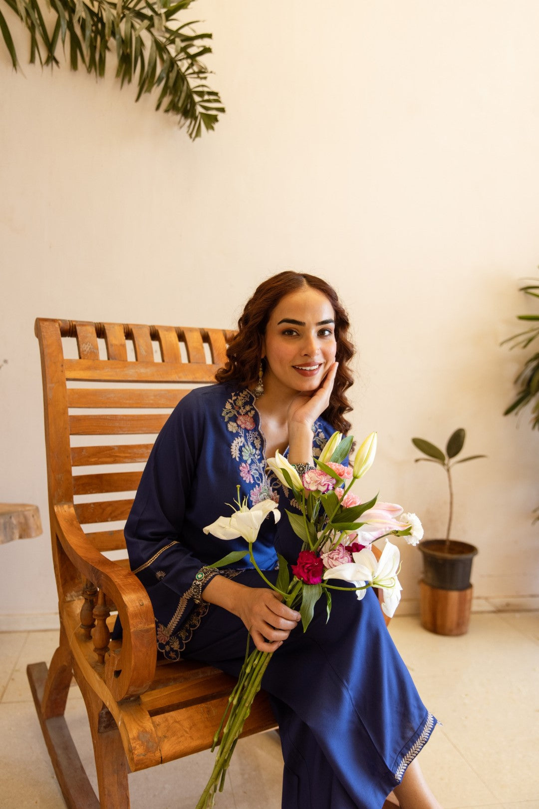 Stravi Marine embroidery co-ord set