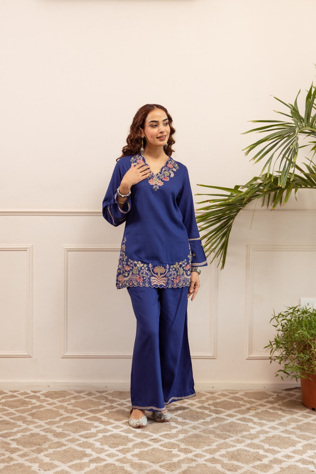 Stravi Marine embroidery co-ord set