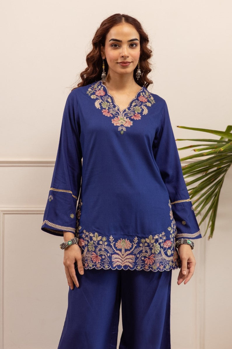 Stravi Marine embroidery co-ord set