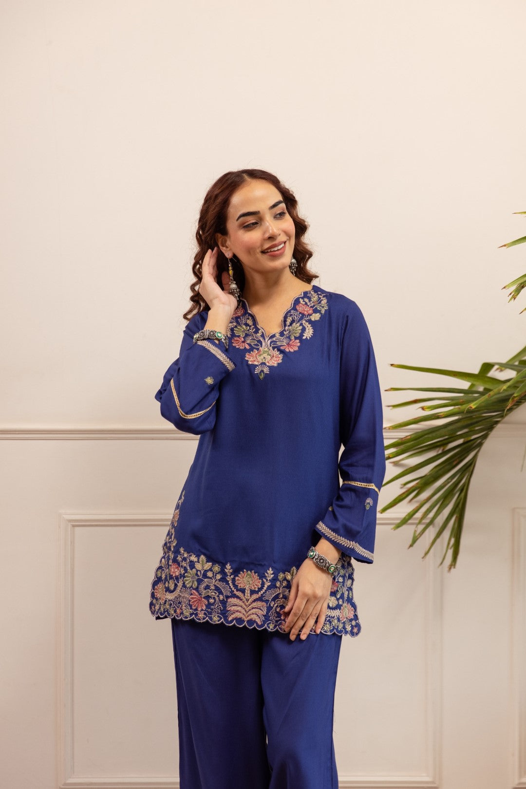 Stravi Marine embroidery co-ord set