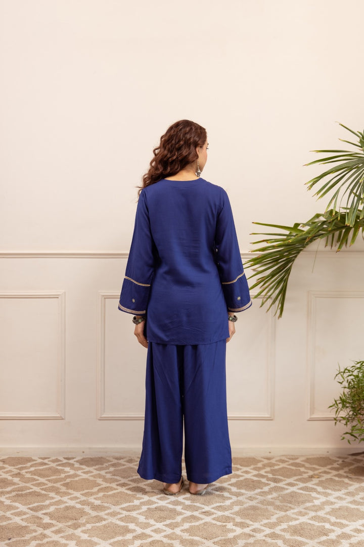 Stravi Marine embroidery co-ord set