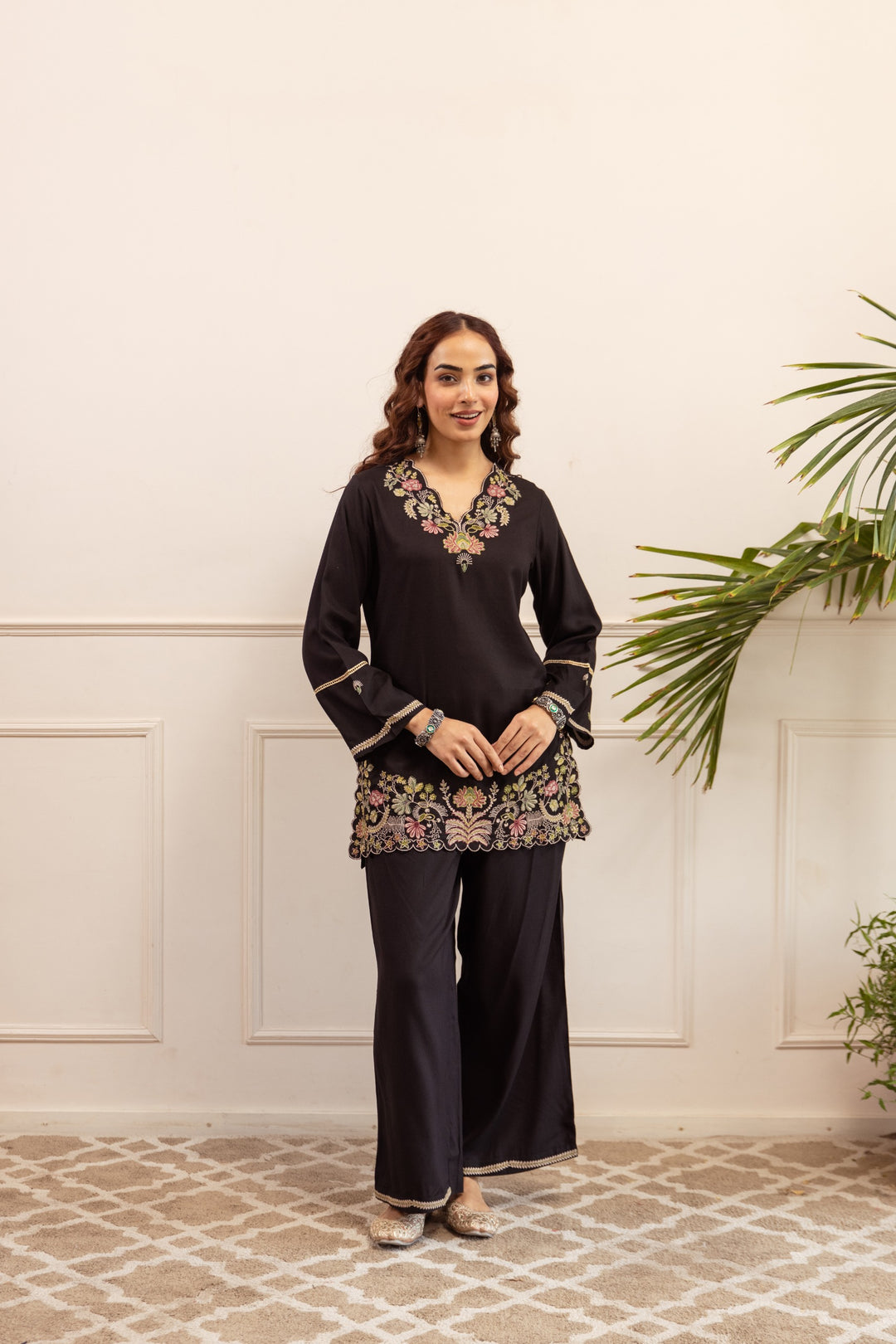 Stravi jade embroidery co-ord set