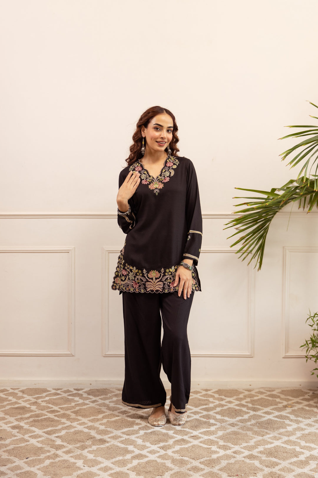 Stravi jade embroidery co-ord set