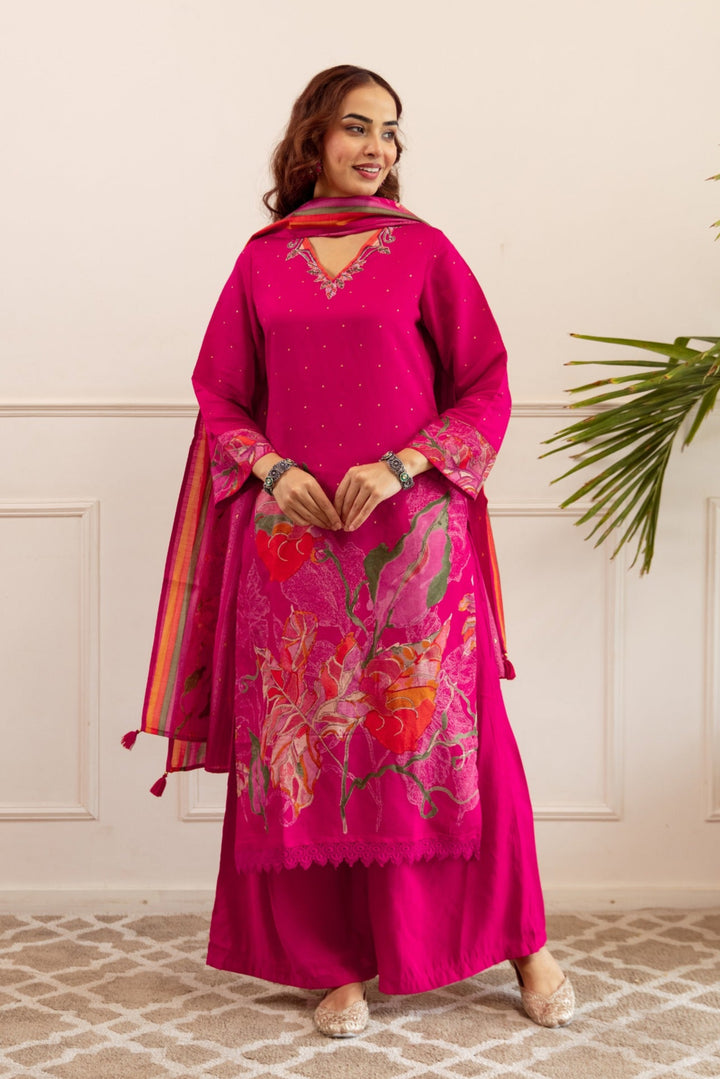 Kabool rouge full work suit set