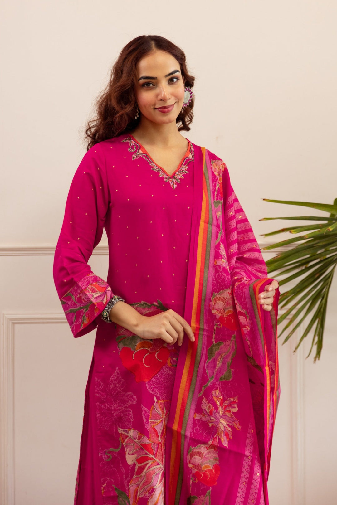 Kabool rouge full work suit set