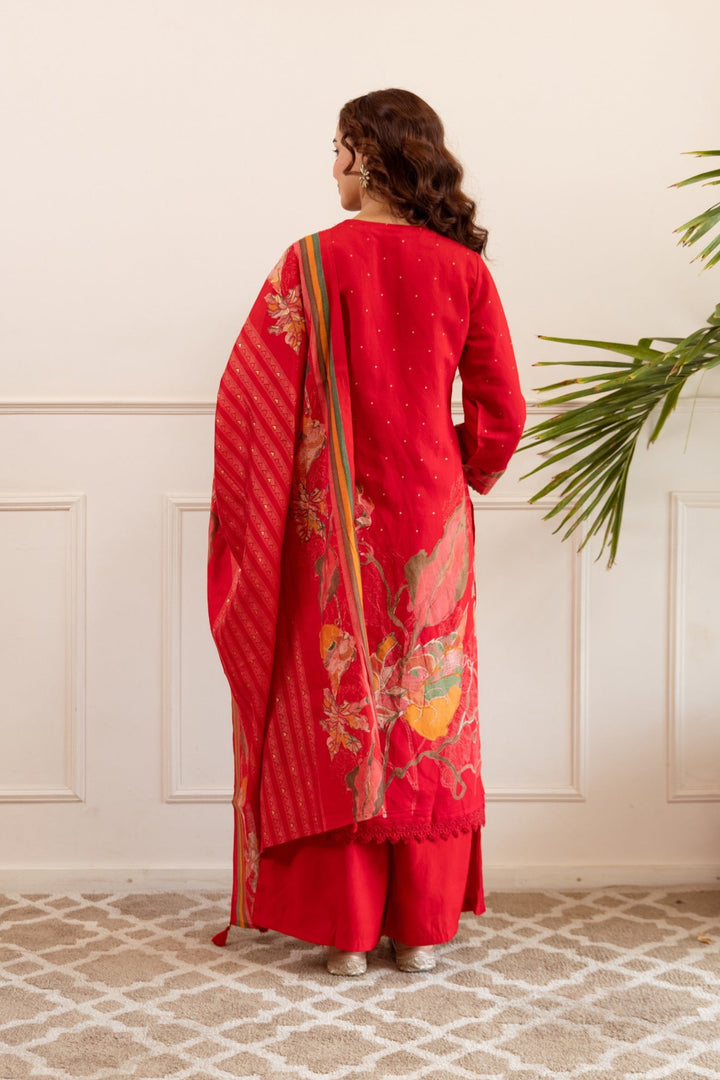 Kabool hibiscus work suit set