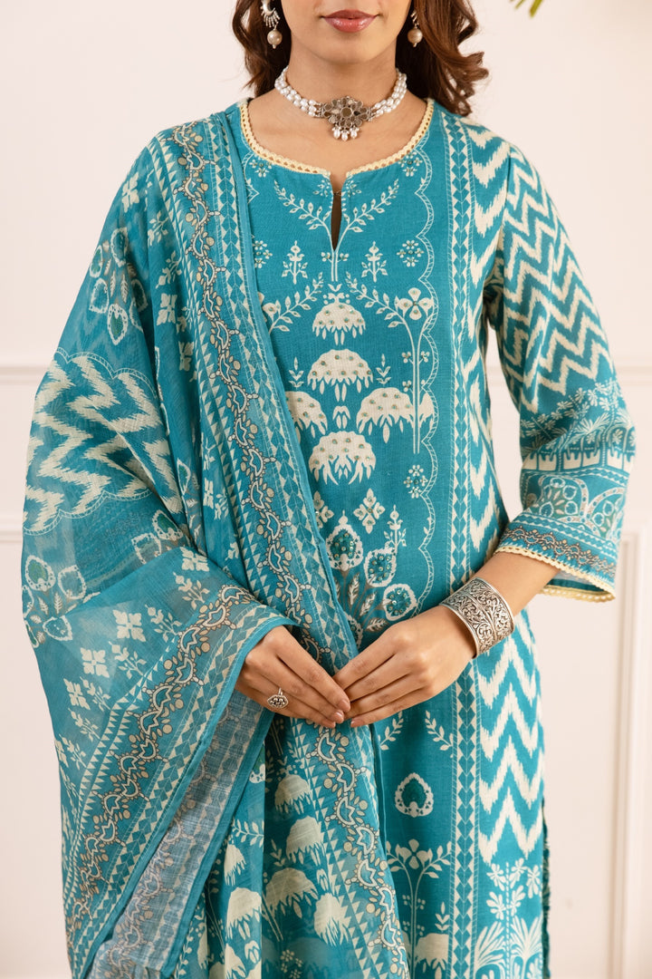 Karen Lapis cotton suit set