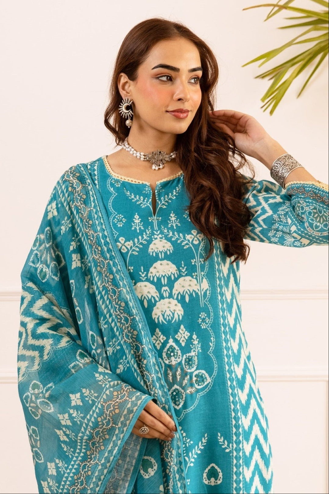 Karen Lapis cotton suit set