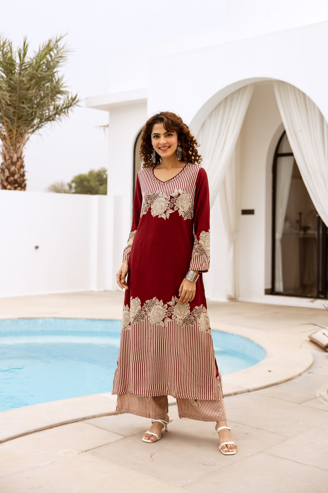 Bakul merlot printed kurta pant set