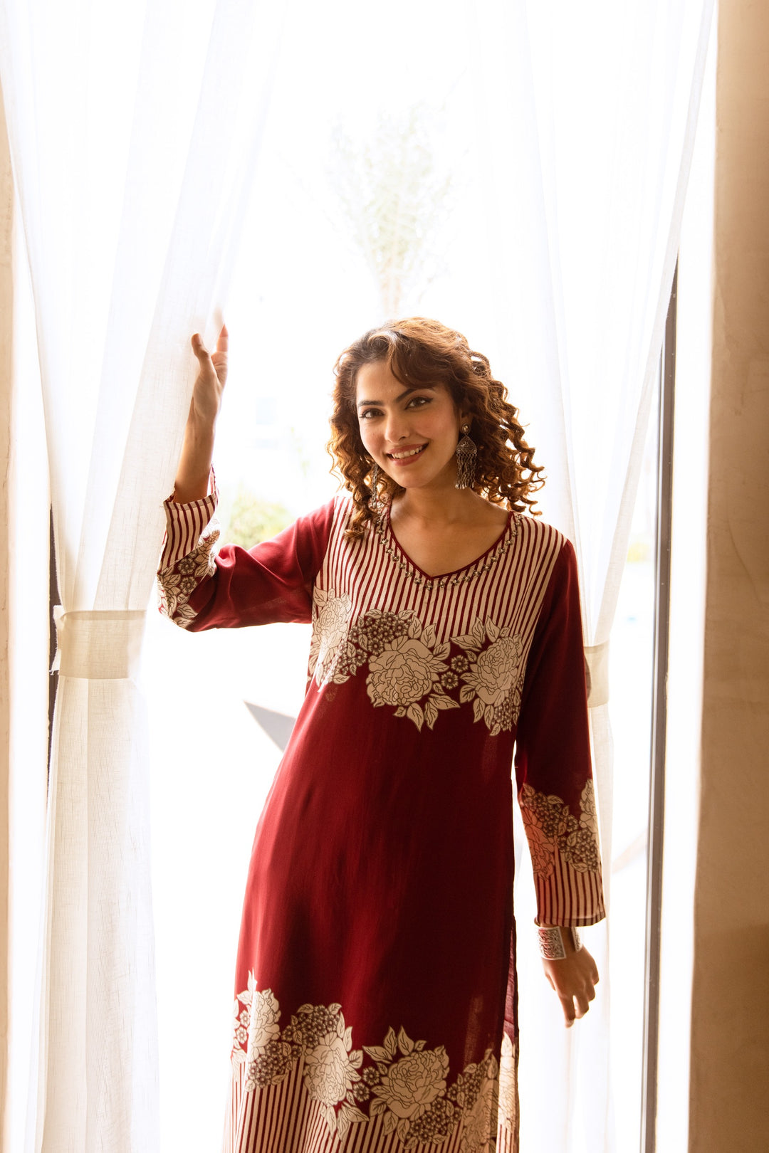 Bakul merlot printed kurta pant set