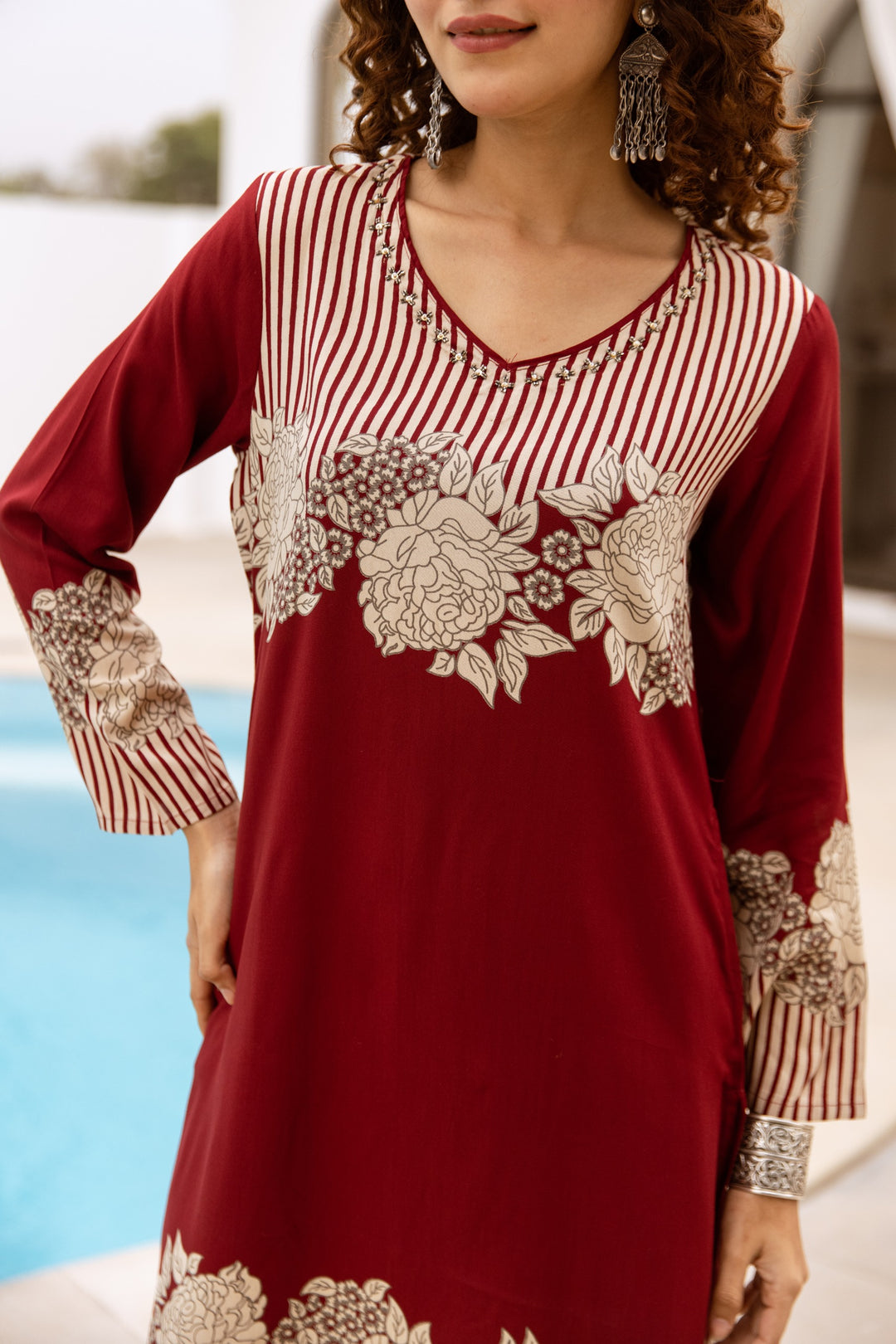 Bakul merlot printed kurta pant set