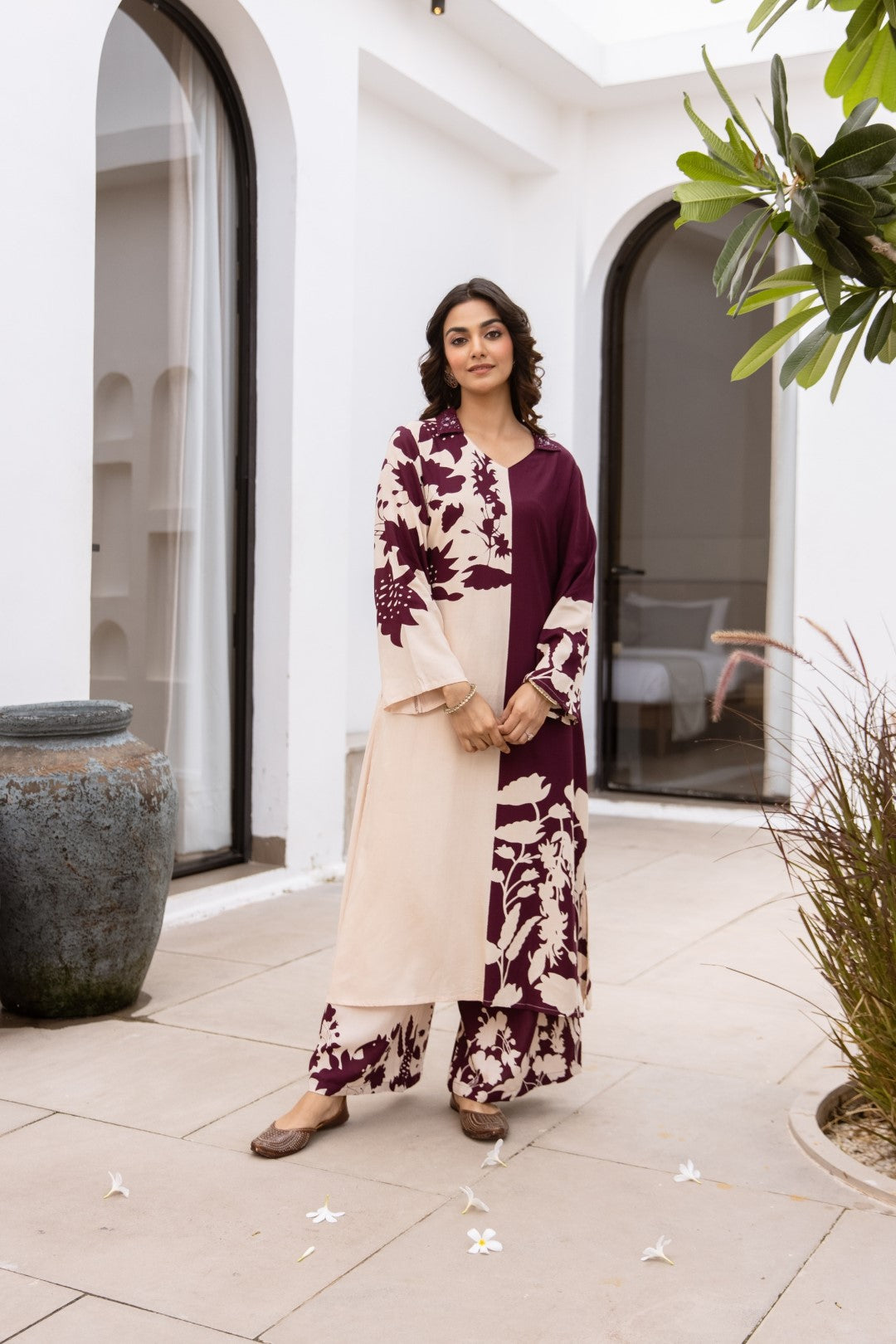 Sonpal Umber Printed Kurta Pant Set