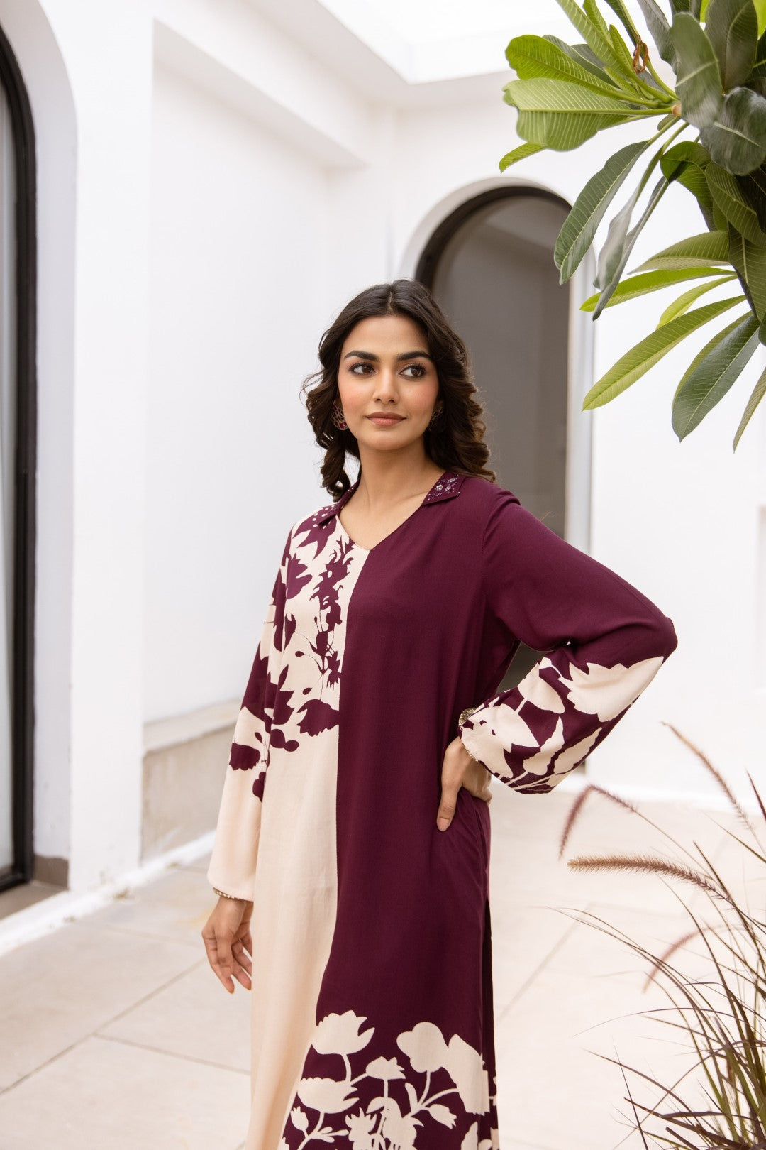 Sonpal Umber Printed Kurta Pant Set