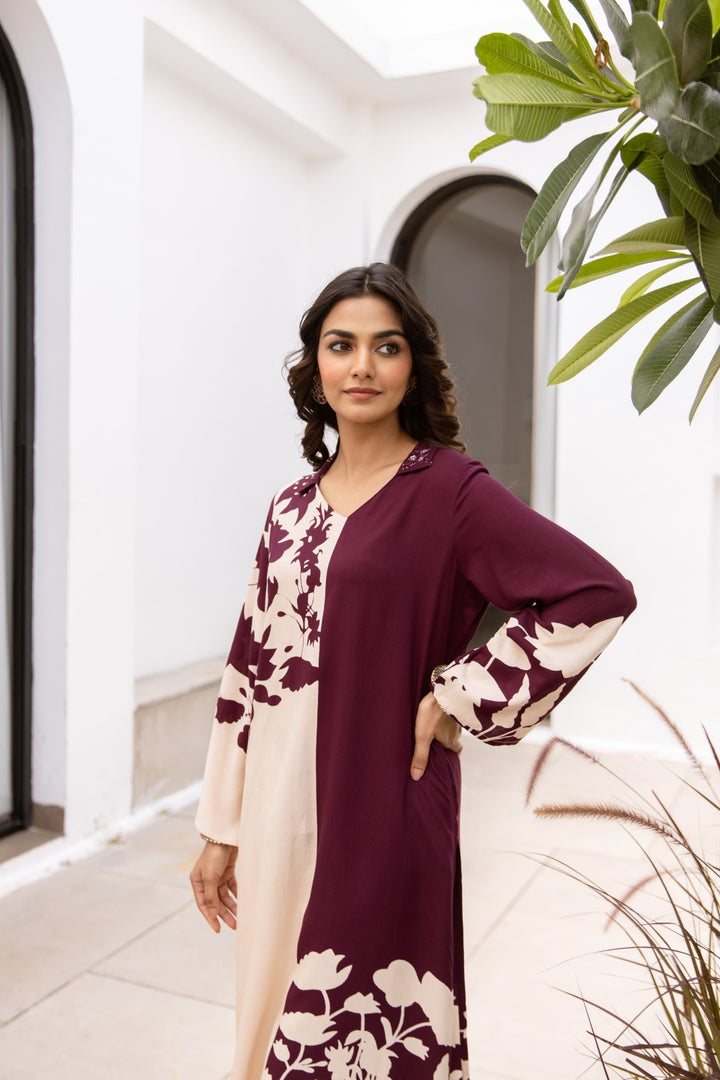 Sonpal Umber Printed Kurta Pant Set