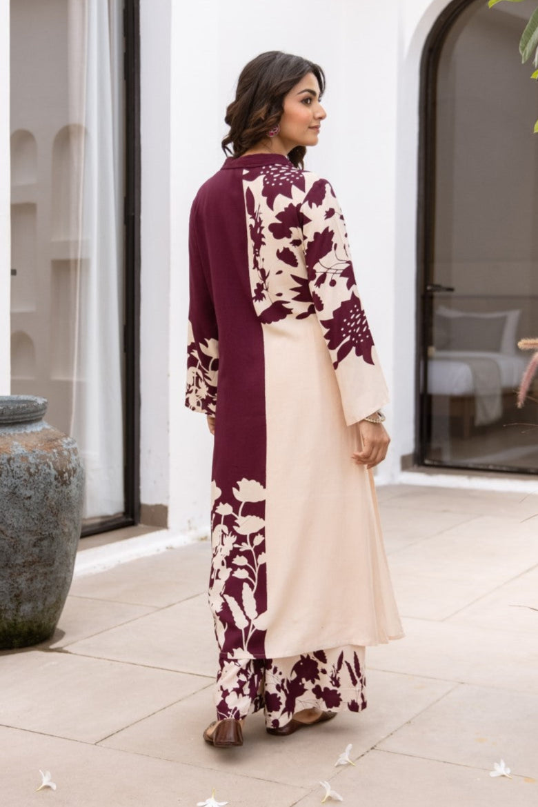 Sonpal Umber Printed Kurta Pant Set