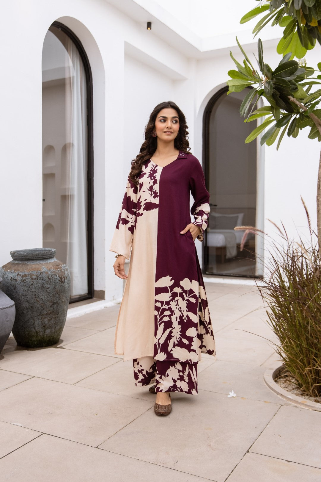 Sonpal Umber Printed Kurta Pant Set