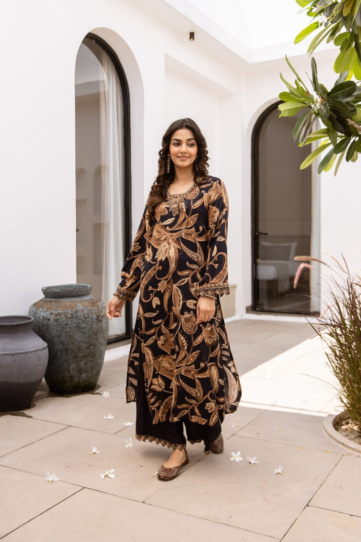 Toran sable printed kurta pant set