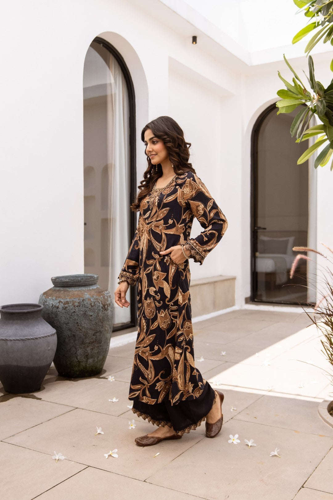 Toran sable printed kurta pant set