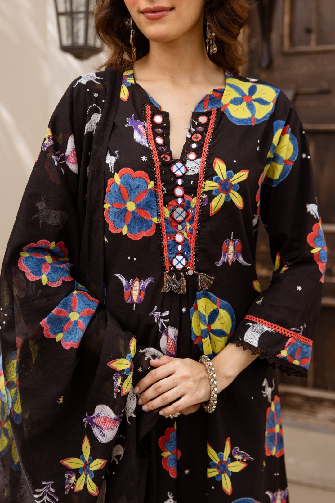 Karen Jet printed cotton suit set